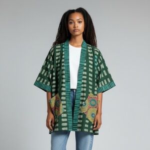 Bohemian Kimono Jacket with Batik Fabric